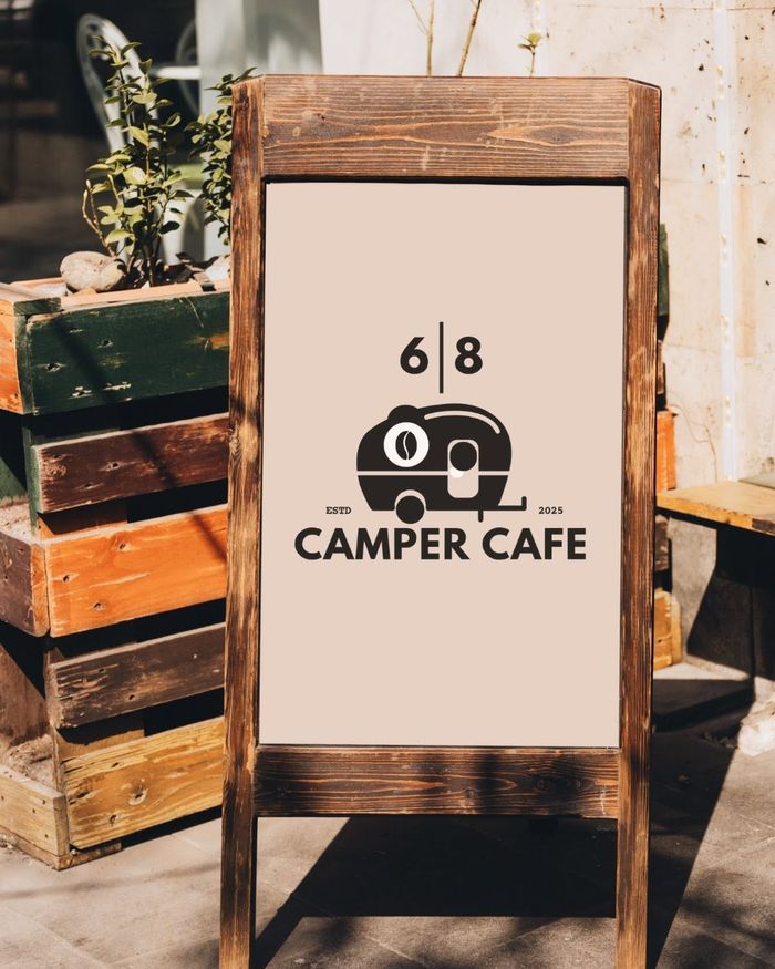 6|8 Camper Cafe sandwich board sign